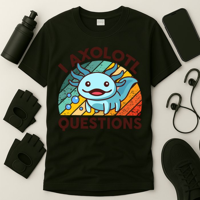 CAT Axolotl I Axolotl Questions Funny Retro T-Shirt