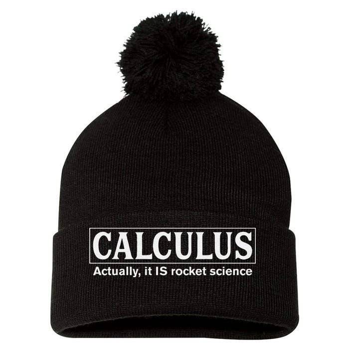Calculus Actually It Is Rocket Science Math Student Teacher Pom Pom 12in Knit Beanie