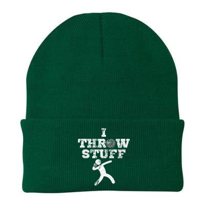 Classic Aged I Throw Stuff Shot Put Athlete Throwing Knit Cap Winter Beanie