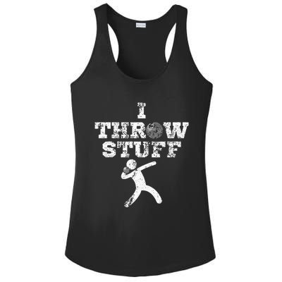 Classic Aged I Throw Stuff Shot Put Athlete Throwing Ladies PosiCharge Competitor Racerback Tank