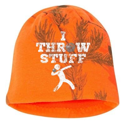 Classic Aged I Throw Stuff Shot Put Athlete Throwing Kati - Camo Knit Beanie