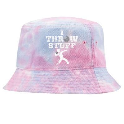 Classic Aged I Throw Stuff Shot Put Athlete Throwing Tie-Dyed Bucket Hat