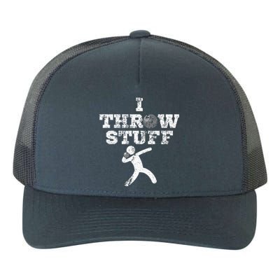 Classic Aged I Throw Stuff Shot Put Athlete Throwing Yupoong Adult 5-Panel Trucker Hat