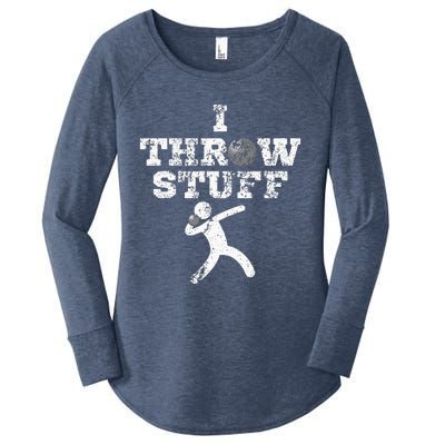 Classic Aged I Throw Stuff Shot Put Athlete Throwing Women's Perfect Tri Tunic Long Sleeve Shirt