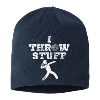 Classic Aged I Throw Stuff Shot Put Athlete Throwing Sustainable Beanie