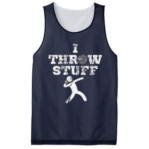 Classic Aged I Throw Stuff Shot Put Athlete Throwing Mesh Reversible Basketball Jersey Tank