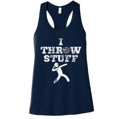 Classic Aged I Throw Stuff Shot Put Athlete Throwing Women's Racerback Tank