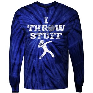 Classic Aged I Throw Stuff Shot Put Athlete Throwing Tie-Dye Long Sleeve Shirt