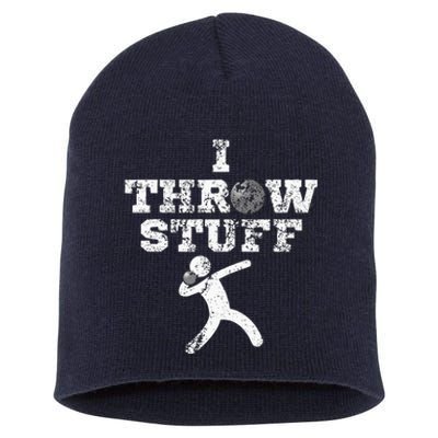 Classic Aged I Throw Stuff Shot Put Athlete Throwing Short Acrylic Beanie