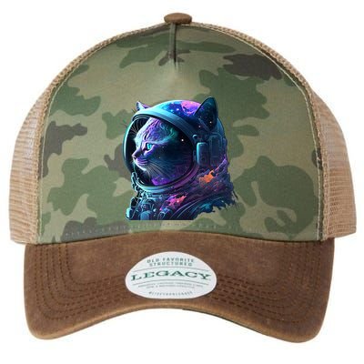 Cat Astronaut In Space Suit And Helmet In The Cosmos Funny Legacy Tie Dye Trucker Hat