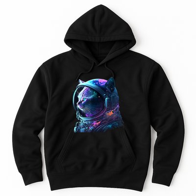 Cat Astronaut In Space Suit And Helmet In The Cosmos Funny Hoodie