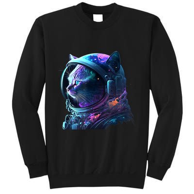 Cat Astronaut In Space Suit And Helmet In The Cosmos Funny Sweatshirt