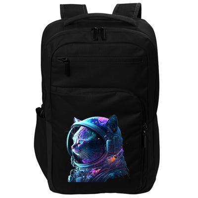 Cat Astronaut In Space Suit And Helmet In The Cosmos Funny Impact Tech Backpack