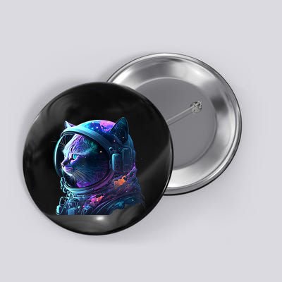 Cat Astronaut In Space Suit And Helmet In The Cosmos Funny Button