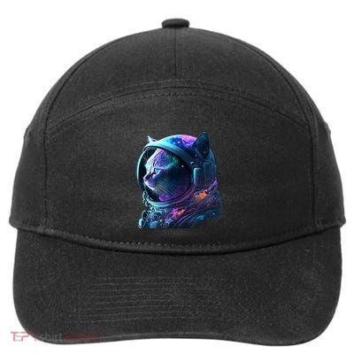 Cat Astronaut In Space Suit And Helmet In The Cosmos Funny 7-Panel Snapback Hat