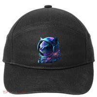 Cat Astronaut In Space Suit And Helmet In The Cosmos Funny 7-Panel Snapback Hat