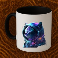 Cat Astronaut In Space Suit And Helmet In The Cosmos Funny Mug