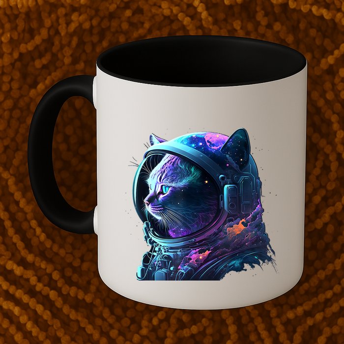 Cat Astronaut In Space Suit And Helmet In The Cosmos Funny Mug