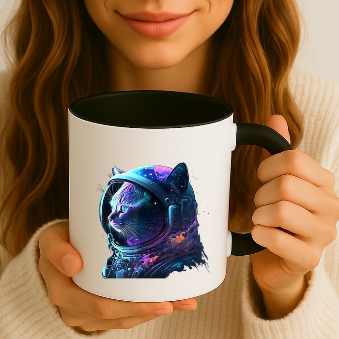 Cat Astronaut In Space Suit And Helmet In The Cosmos Funny Mug