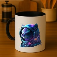 Cat Astronaut In Space Suit And Helmet In The Cosmos Funny Mug
