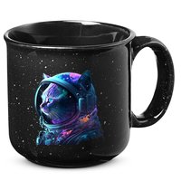 Cat Astronaut In Space Suit And Helmet In The Cosmos Funny 15oz Campfire Ceramic Mug