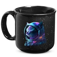 Cat Astronaut In Space Suit And Helmet In The Cosmos Funny 15oz Campfire Ceramic Mug