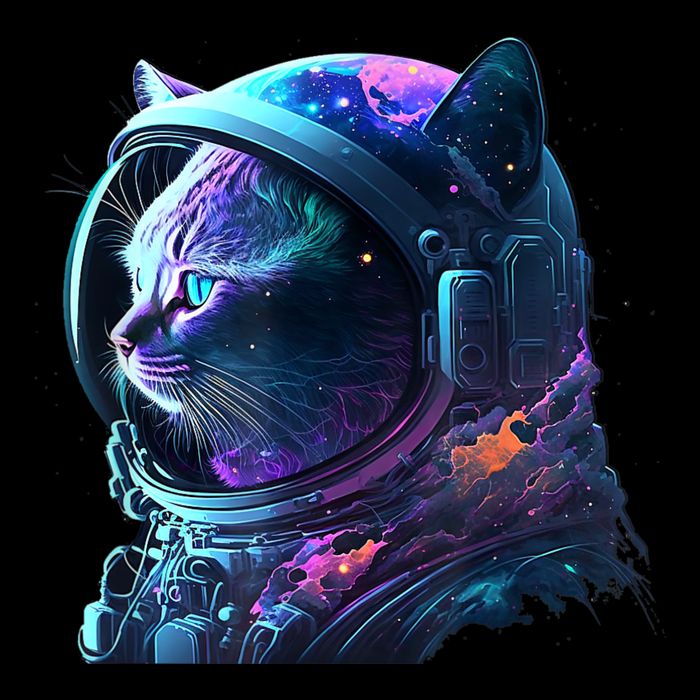 Cat Astronaut In Space Suit And Helmet In The Cosmos Funny Drawstring Bag