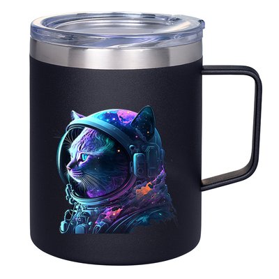 Cat Astronaut In Space Suit And Helmet In The Cosmos Funny 12oz Stainless Steel Coffee Mug