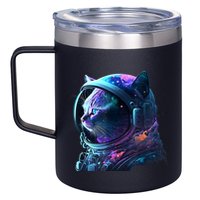 Cat Astronaut In Space Suit And Helmet In The Cosmos Funny 12oz Stainless Steel Coffee Mug