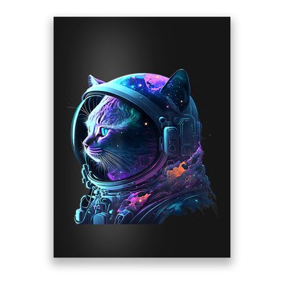 Cat Astronaut In Space Suit And Helmet In The Cosmos Funny Poster