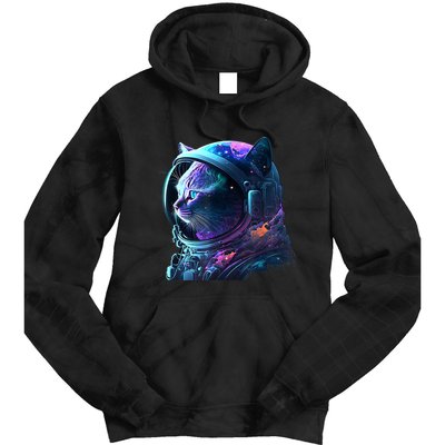Cat Astronaut In Space Suit And Helmet In The Cosmos Funny Tie Dye Hoodie