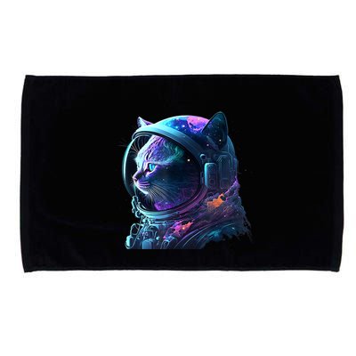 Cat Astronaut In Space Suit And Helmet In The Cosmos Funny Microfiber Hand Towel
