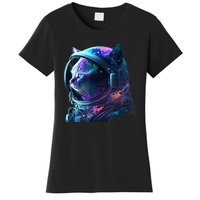 Cat Astronaut In Space Suit And Helmet In The Cosmos Funny Women's T-Shirt