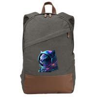 Cat Astronaut In Space Suit And Helmet In The Cosmos Funny Cotton Canvas Backpack
