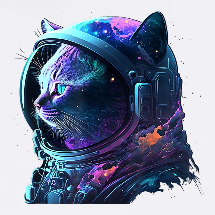 Cat Astronaut In Space Suit And Helmet In The Cosmos Funny Garment-Dyed Sweatshirt