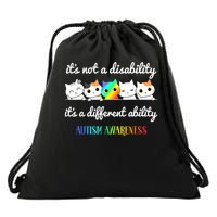 Cat Autism It's Not a Disability It's a Different Ability Drawstring Bag