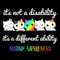 Cat Autism It's Not a Disability It's a Different Ability Drawstring Bag