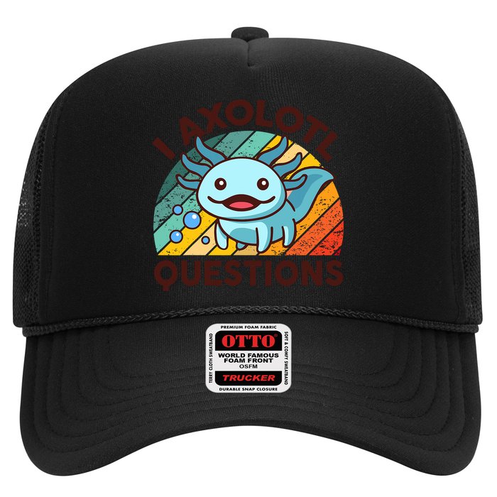 CAT Axolotl I Axolotl Questions Funny Retro Trucker Hat