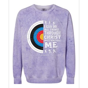 Christian Archery I Can Do All Things Religious Faith Colorblast Crewneck Sweatshirt