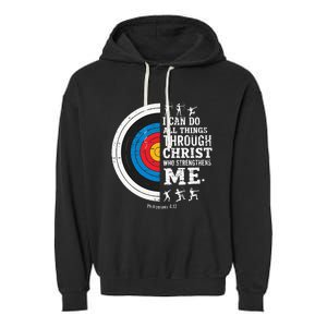 Christian Archery I Can Do All Things Religious Faith Garment-Dyed Fleece Hoodie