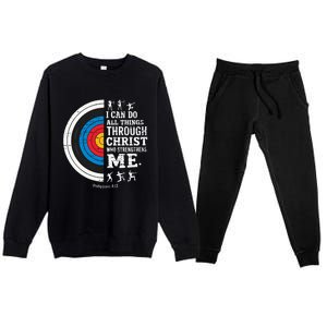 Christian Archery I Can Do All Things Religious Faith Premium Crewneck Sweatsuit Set