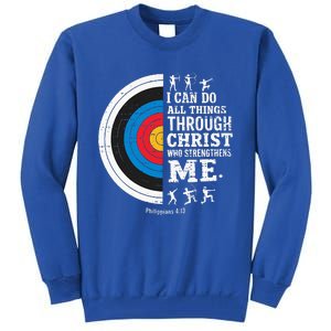 Christian Archery I Can Do All Things Religious Faith Tall Sweatshirt