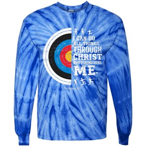 Christian Archery I Can Do All Things Religious Faith Tie-Dye Long Sleeve Shirt