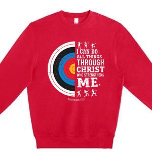 Christian Archery I Can Do All Things Religious Faith Premium Crewneck Sweatshirt