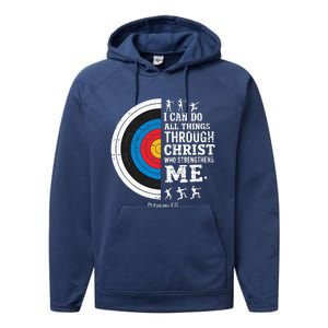 Christian Archery I Can Do All Things Religious Faith Performance Fleece Hoodie