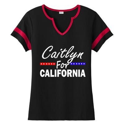 Caitlyn For California Governor Ladies Halftime Notch Neck Tee