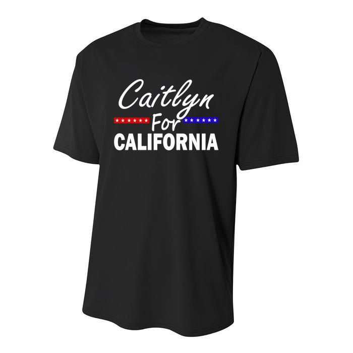 Caitlyn For California Governor Youth Performance Sprint T-Shirt