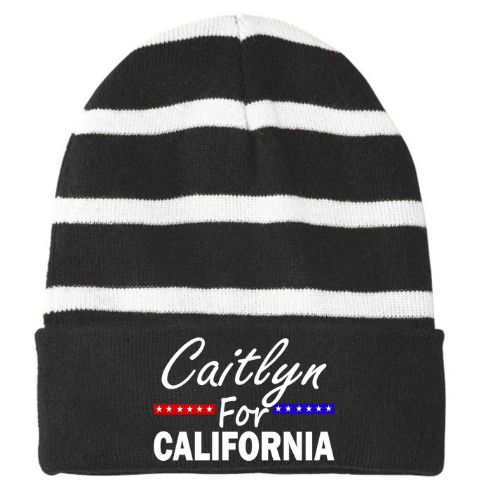 Caitlyn For California Governor Striped Beanie with Solid Band