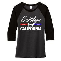 Caitlyn For California Governor Women's Tri-Blend 3/4-Sleeve Raglan Shirt