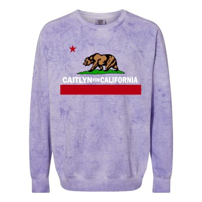 Caitlyn For California Governor Jenner Cali Flag Colorblast Crewneck Sweatshirt